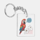 Porte-clés Funny Parrot Acrylic Keychain – Custom Text & Imag (Devant gauche)
