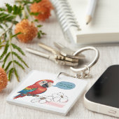Porte-clés Funny Parrot Acrylic Keychain – Custom Text & Imag (Devant Droit)