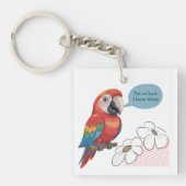 Porte-clés Funny Parrot Acrylic Keychain – Custom Text & Imag (Devant)