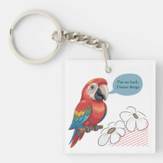 Porte-clés Funny Parrot Acrylic Keychain – Custom Text & Imag