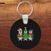 Porte-clés Funny Penguin Christmas Lights Penguin Cute Xmas H (Recto)