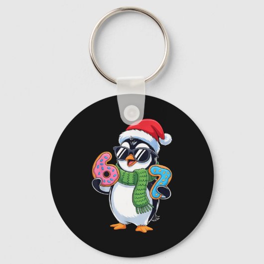 Porte-clés Funny Penguin Six Seven 67 Ice Cream Christmas Boy (Recto)