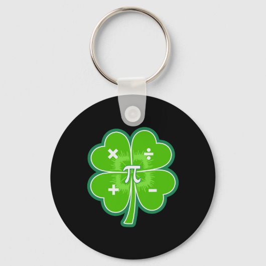 Porte-clés Funny Pi Day Math Patricks Day Luck Shamrock Green (Recto)