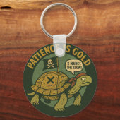 Porte-clés Funny Pirate Turtle Patience Gold (Verso)