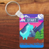 Porte-clés Funny Pixel Gamer Pixelated- Dinosaur Illustration (Recto)
