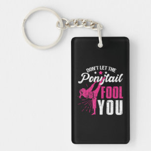Porte-clés Funny Ponytail Girl Karate Taekwondo Judo