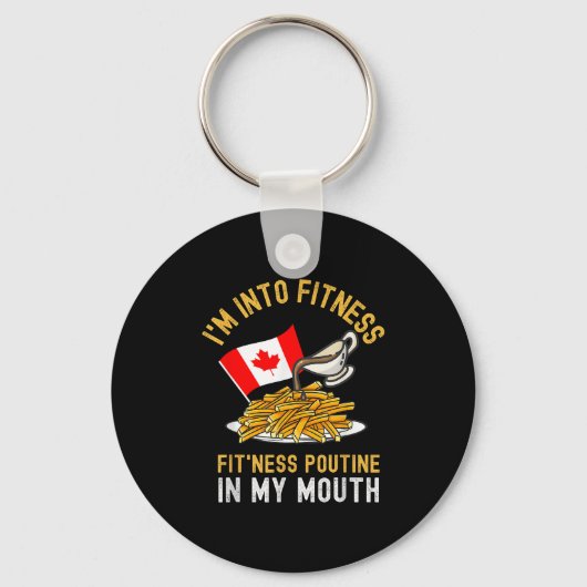 Porte-clés Funny Poutine Routine Im In Fitness Canadien Que (Recto)