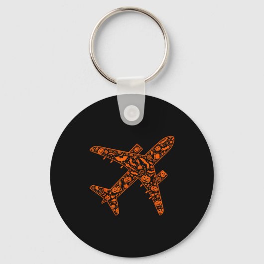 Porte-clés Funny Pumpkin Airplane Candy Halloween Mens Womens (Recto)