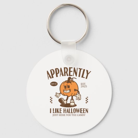 Porte-clés Funny Pumpkin Apparently, I Like Halloween  (Recto)