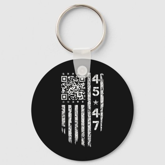 Porte-clés Funny Qr He back Président Trump Code (Recto)