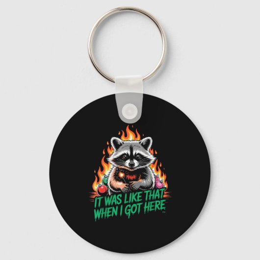 Porte-clés Funny Raccoon Christmas Trash Panda Xmas (Recto)