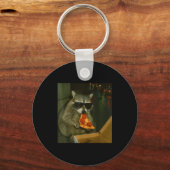 Porte-clés Funny Raccoon Eating Zza Animal Meme  (Recto)