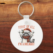 Porte-clés Funny Raccoon First Of All I'm A Delight Merry Chr (Recto)
