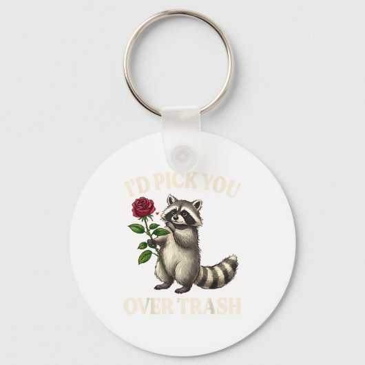 Porte-clés Funny Raccoon I’d Ck You Over Trash Valentines Day (Recto)