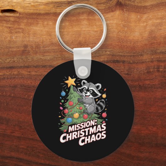 Porte-clés Funny Raccoon Noël Trash Panda Noël (Recto)