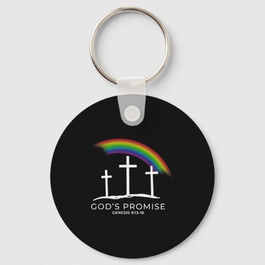 Porte-clés Funny Rainbow Christ Cross - Christian Quote God's (Recto)