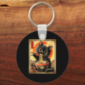 Porte-clés Funny Ramen Cat Noodle Lovers Anime Otaku  (Recto)