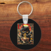Porte-clés Funny Ramen Cat Noodle Lovers Anime Otaku  (Recto)