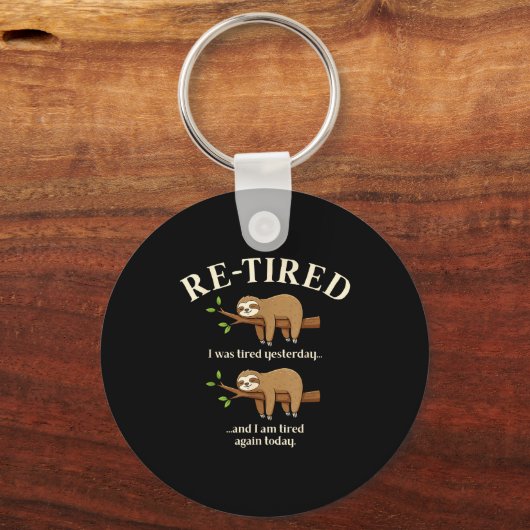 Porte-clés Funny Re-tired Definition Sloth (Recto)