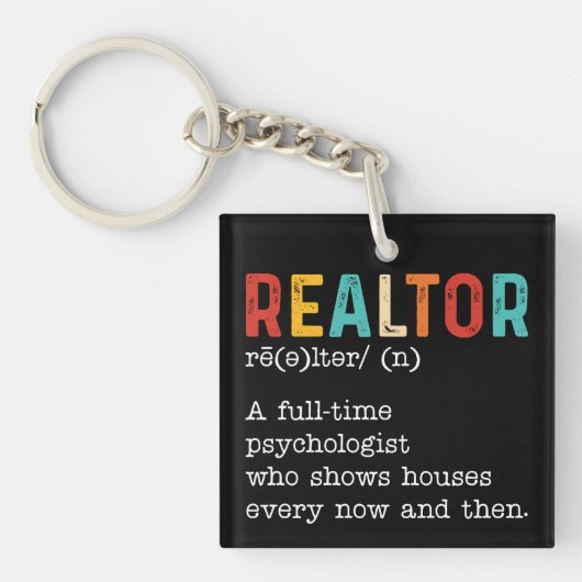 Porte-clés Funny Real Estate Agent Realtor Description du tra (Devant)