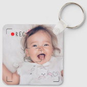 Porte-clés Funny Record Red Dot Custom Photo (Dos)