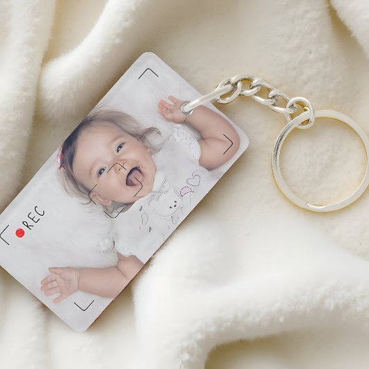 Porte-clés Funny Record Red Dot Custom Photo