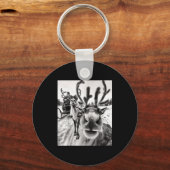 Porte-clés Funny Reindeer Selfie Christmas (Recto)