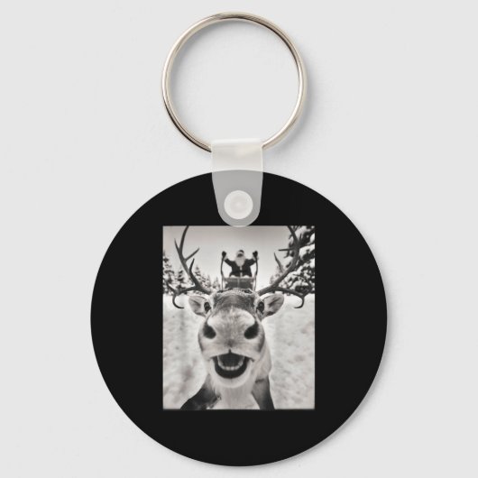 Porte-clés Funny Reindeer Selfie Christmas Santa Funny Kids (Recto)