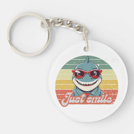 Porte-clés Funny requin invitation vous sourire (Devant)