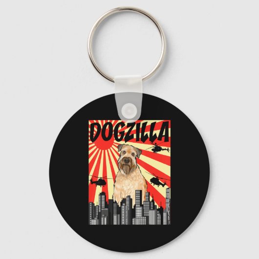 Porte-clés Funny Retro Japanese Dogzilla Soft Coated Wheaten  (Recto)