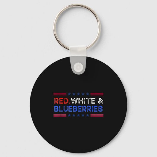 Porte-clés Funny Retro Red, White And Blueberries Patriot  (Recto)