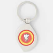 Porte-clés Funny Rouge Blanc Jaune Extrait Molaire Starburst (Devant)