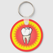 Porte-clés Funny Rouge Blanc Jaune Extrait Molaire Starburst (Recto)