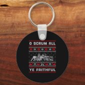 Porte-clés Funny Rugby O Scrum All Ye Faithful Ugly Merry Chr (Recto)