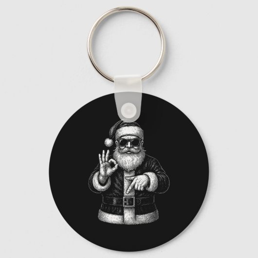 Porte-clés Funny Santa 6 7 Meme Design _ Christmas Math Humor (Recto)