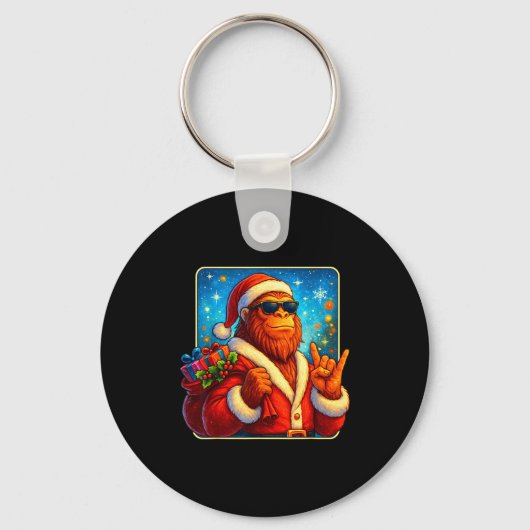Porte-clés Funny Santa Bigfoot Christmas Sasquatch Xmas Boys (Recto)