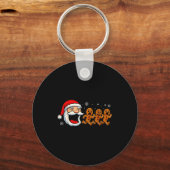 Porte-clés Funny Santa Chasing Gingerbread Christmas Cookie  (Recto)
