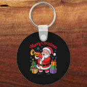 Porte-clés Funny Santa Christmas Design Trumpet Holiday Xmas (Recto)