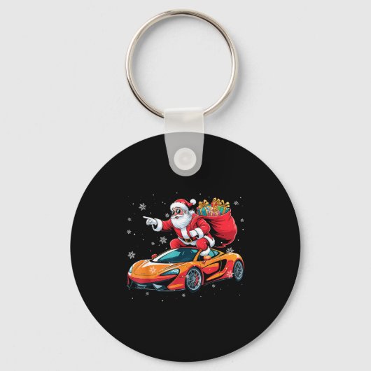 Porte-clés Funny Santa Driving Srt Car Xmas Pajama Christmas (Recto)