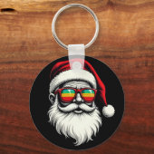 Porte-clés Funny Santa Face Retro Sunglasses Christmas  (Recto)
