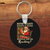 Porte-clés Funny Santa lisant 67 Meme Tee Noël Enseignant (Recto)