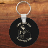 Porte-clés Funny Santa Needs Help To Empty His Sack Adult Hum (Recto)