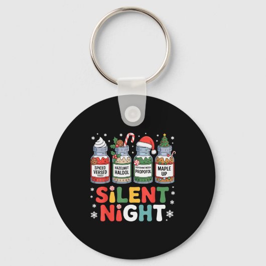 Porte-clés Funny Santa Profol Silent Night Icu Nurses Merry C (Recto)