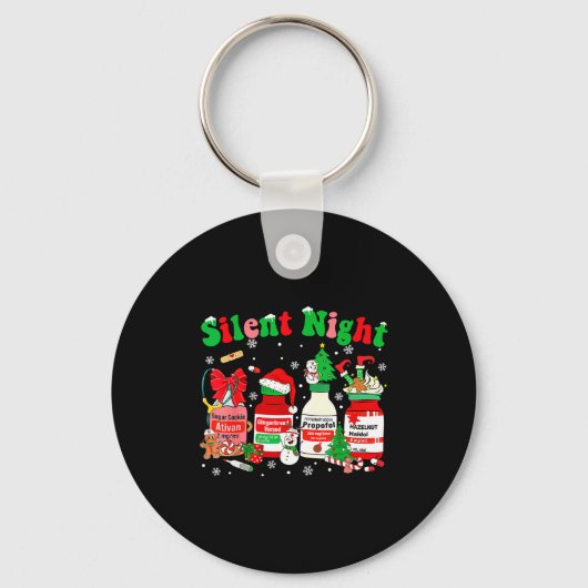 Porte-clés Funny Santa Profol Silent Night Icu Nurses Merry C (Recto)