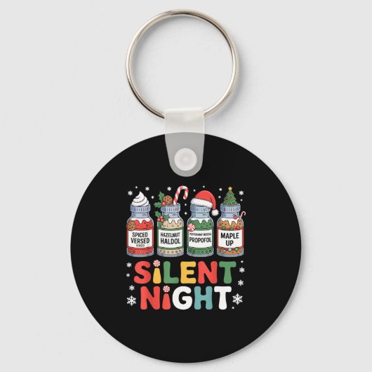 Porte-clés Funny Santa Profol Silent Night Icu Nurses Merry C (Recto)