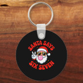 Porte-clés Funny Santa Says 6 7 Six Seven Christmas Meme Holi (Recto)