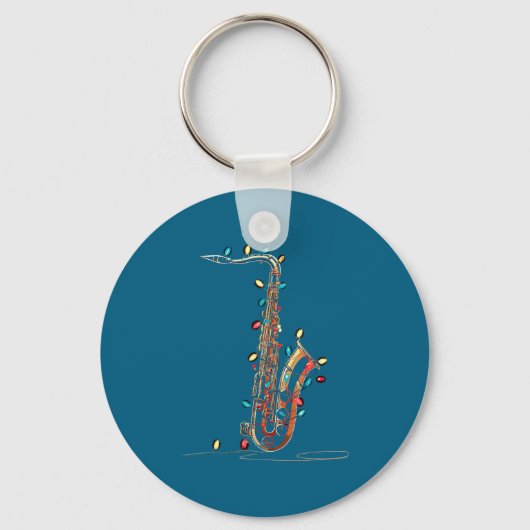 Porte-clés Funny Saxophone Christmas Graphics Lights Lover Pl (Recto)