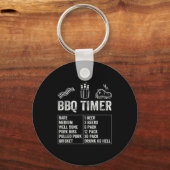 Porte-clés Funny Saying Bbq Timer Beer Grill Dad Barbecue Dri (Recto)