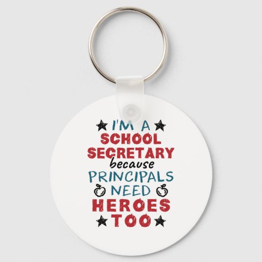 Porte-clés Funny Secrétaire d'école Héros appréciation (Recto)