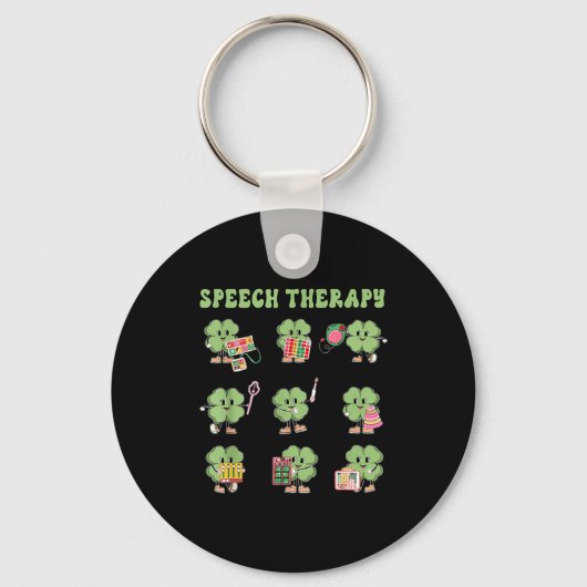Porte-clés Funny Shamrock Speech Therapy St Patrick's Day Slp (Recto)